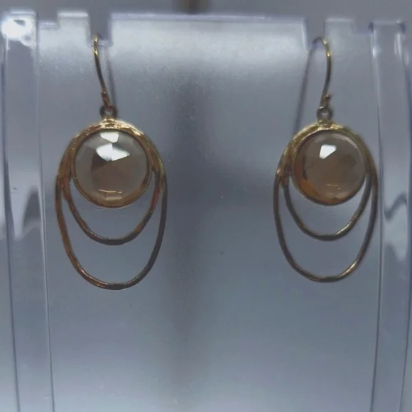 FLASH SALE Smoky Quartz and Sterling silver hook Earrings made in Israel 925 - Picture 2 of 8